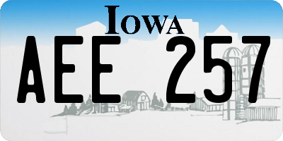 IA license plate AEE257