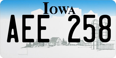 IA license plate AEE258