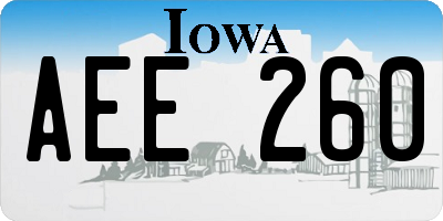 IA license plate AEE260
