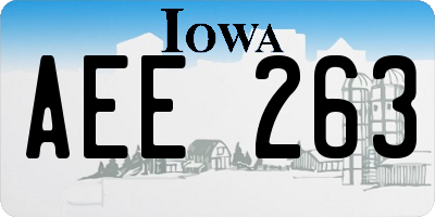 IA license plate AEE263
