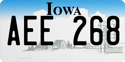 IA license plate AEE268