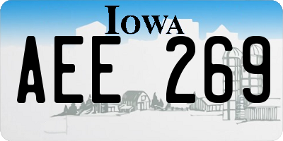 IA license plate AEE269