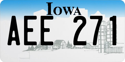 IA license plate AEE271