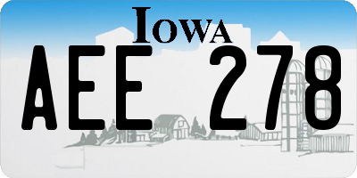 IA license plate AEE278