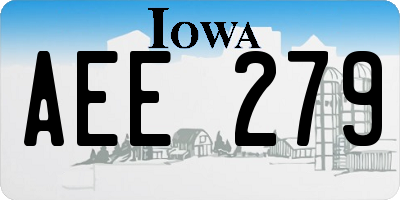 IA license plate AEE279