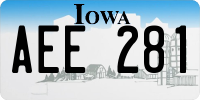 IA license plate AEE281