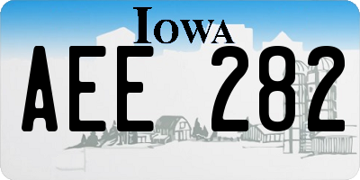 IA license plate AEE282