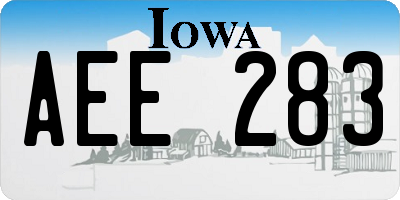 IA license plate AEE283