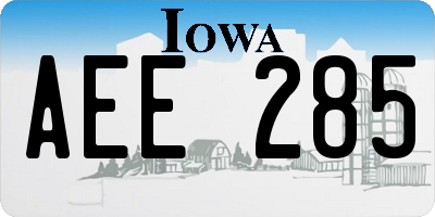 IA license plate AEE285