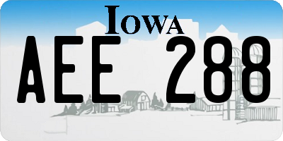 IA license plate AEE288