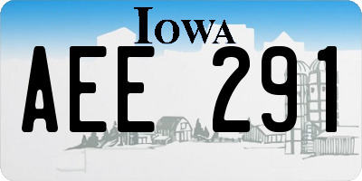 IA license plate AEE291