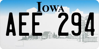 IA license plate AEE294