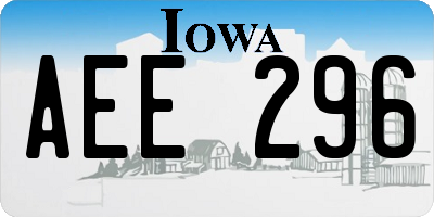 IA license plate AEE296