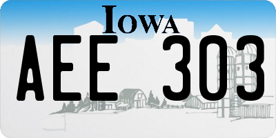 IA license plate AEE303