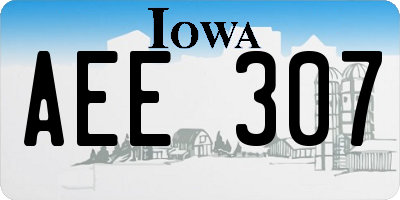 IA license plate AEE307