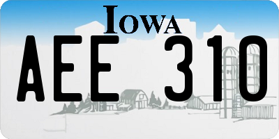 IA license plate AEE310