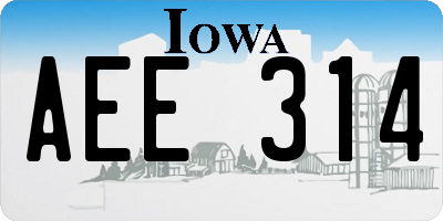 IA license plate AEE314