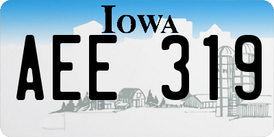 IA license plate AEE319