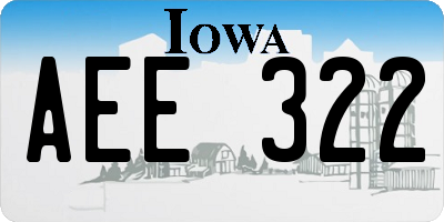 IA license plate AEE322