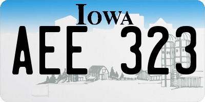 IA license plate AEE323