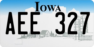 IA license plate AEE327