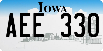 IA license plate AEE330