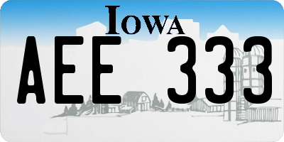 IA license plate AEE333
