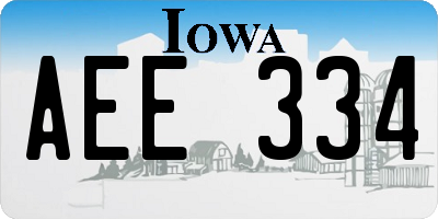 IA license plate AEE334