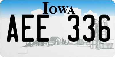 IA license plate AEE336