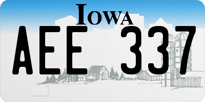 IA license plate AEE337
