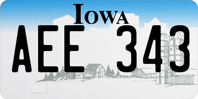 IA license plate AEE343