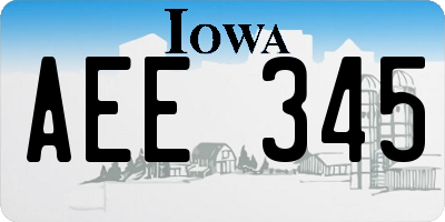 IA license plate AEE345