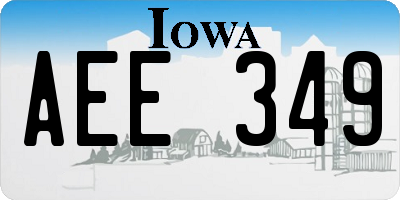 IA license plate AEE349