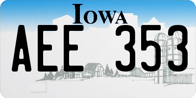 IA license plate AEE353