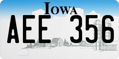 IA license plate AEE356