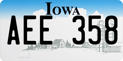 IA license plate AEE358