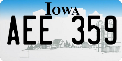 IA license plate AEE359