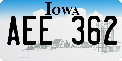 IA license plate AEE362