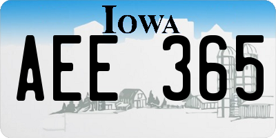 IA license plate AEE365