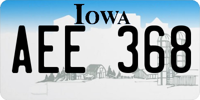 IA license plate AEE368