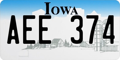 IA license plate AEE374