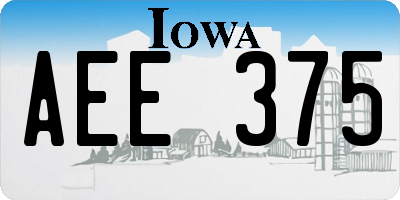 IA license plate AEE375