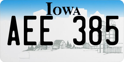 IA license plate AEE385