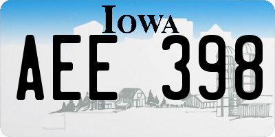 IA license plate AEE398