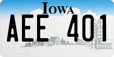 IA license plate AEE401