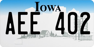 IA license plate AEE402