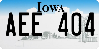 IA license plate AEE404