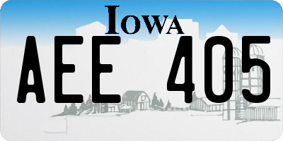 IA license plate AEE405