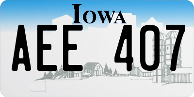 IA license plate AEE407