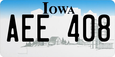 IA license plate AEE408
